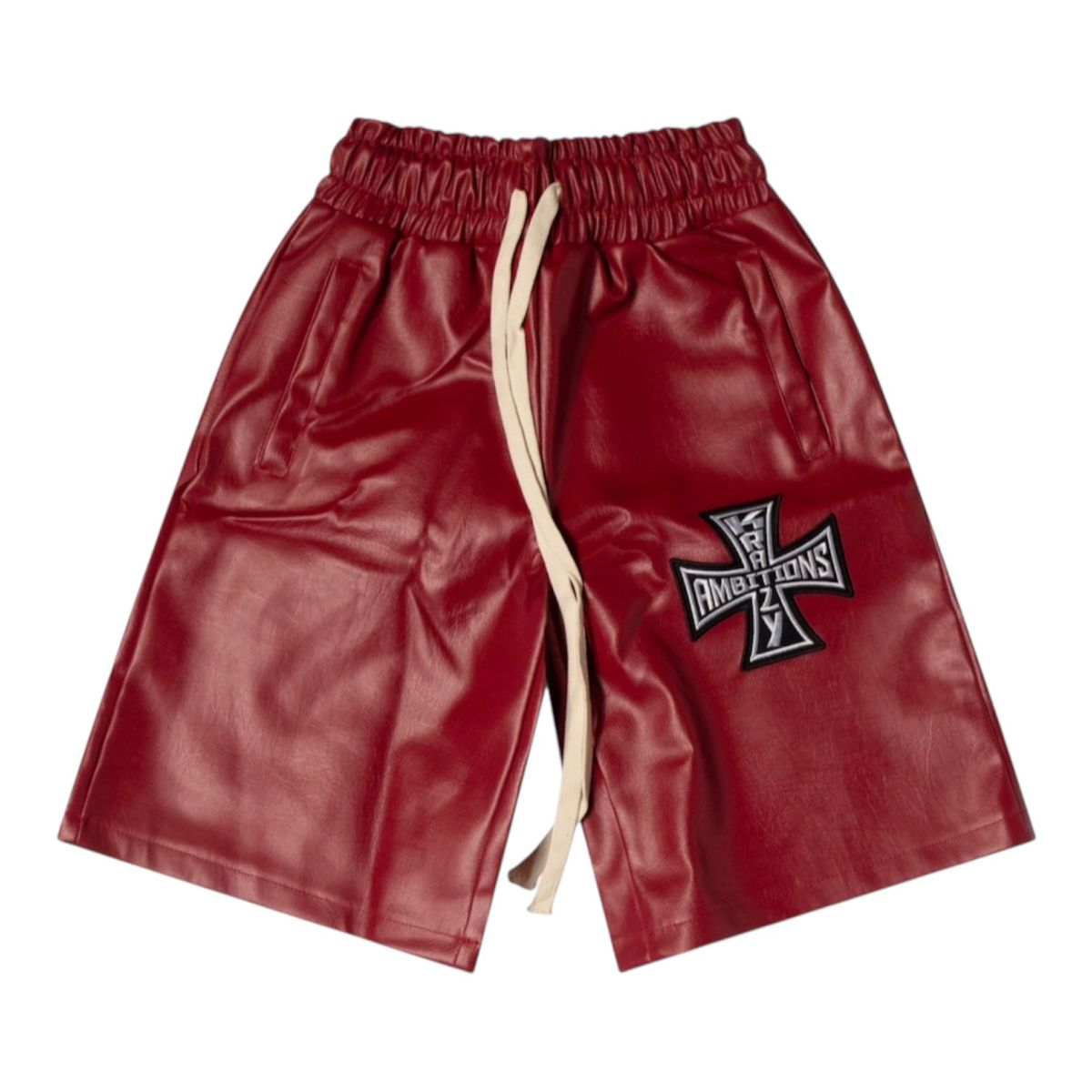 Red Leather Shorts