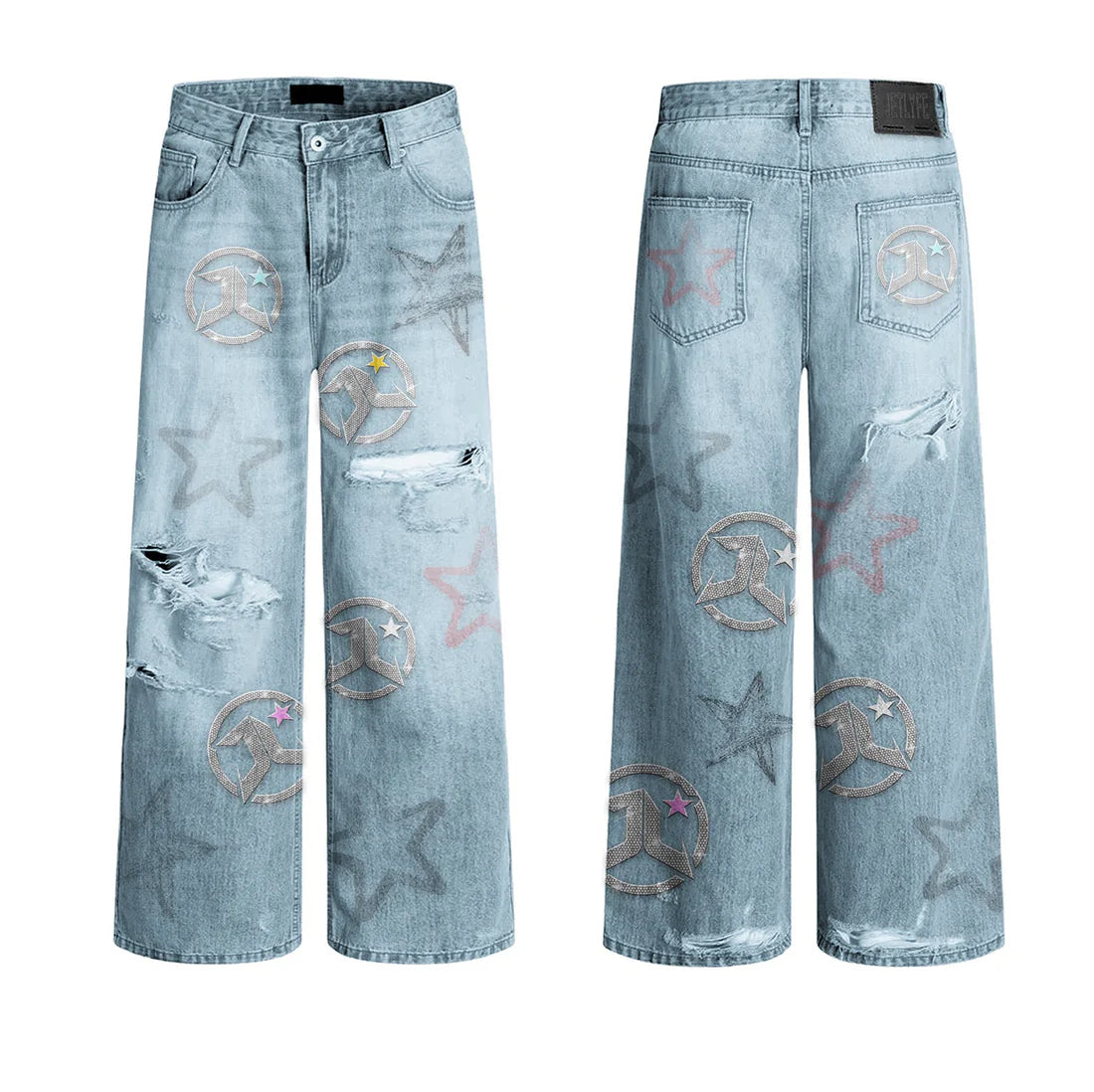 STARS DENIM JEANS-LT BLU
