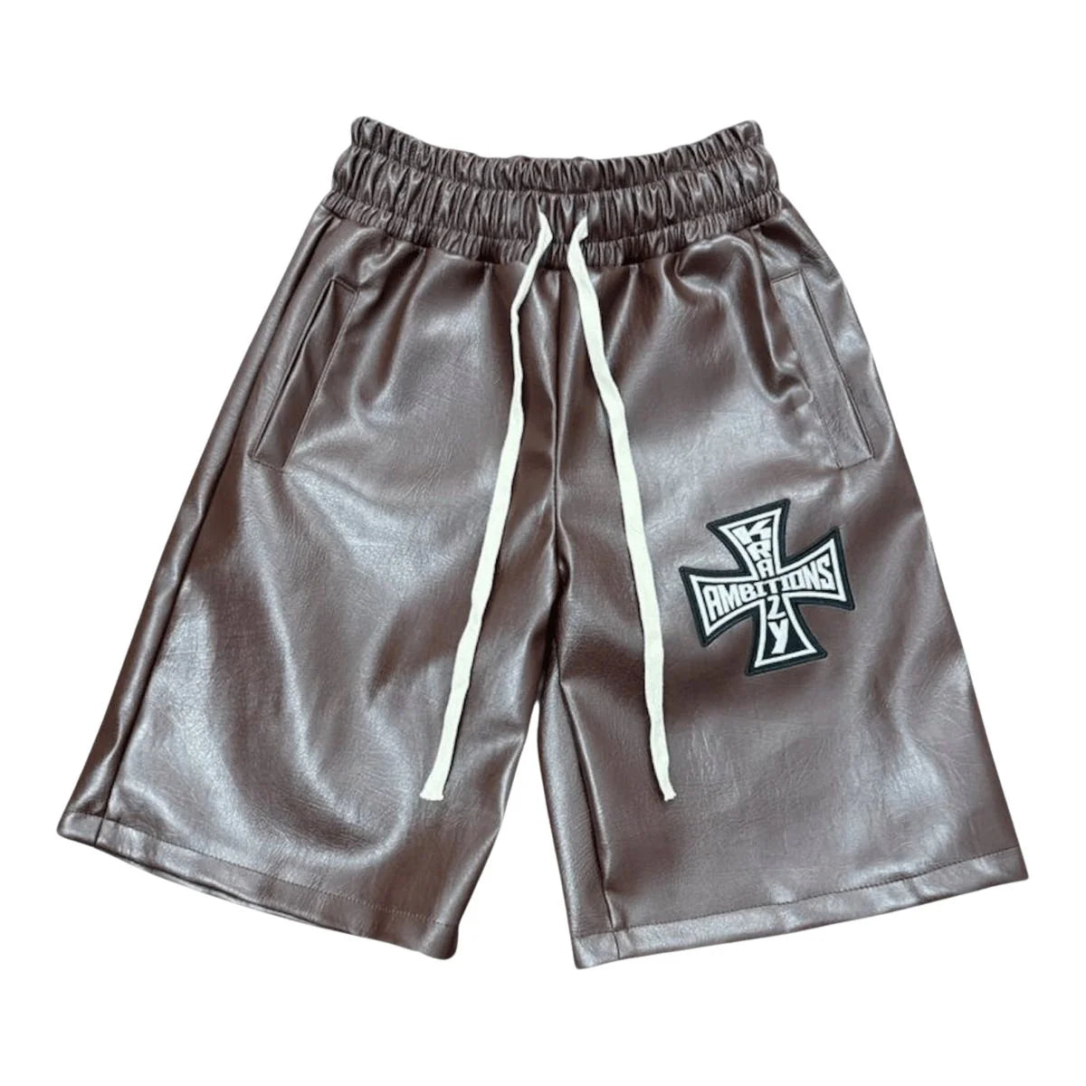 Brown Leather Shorts