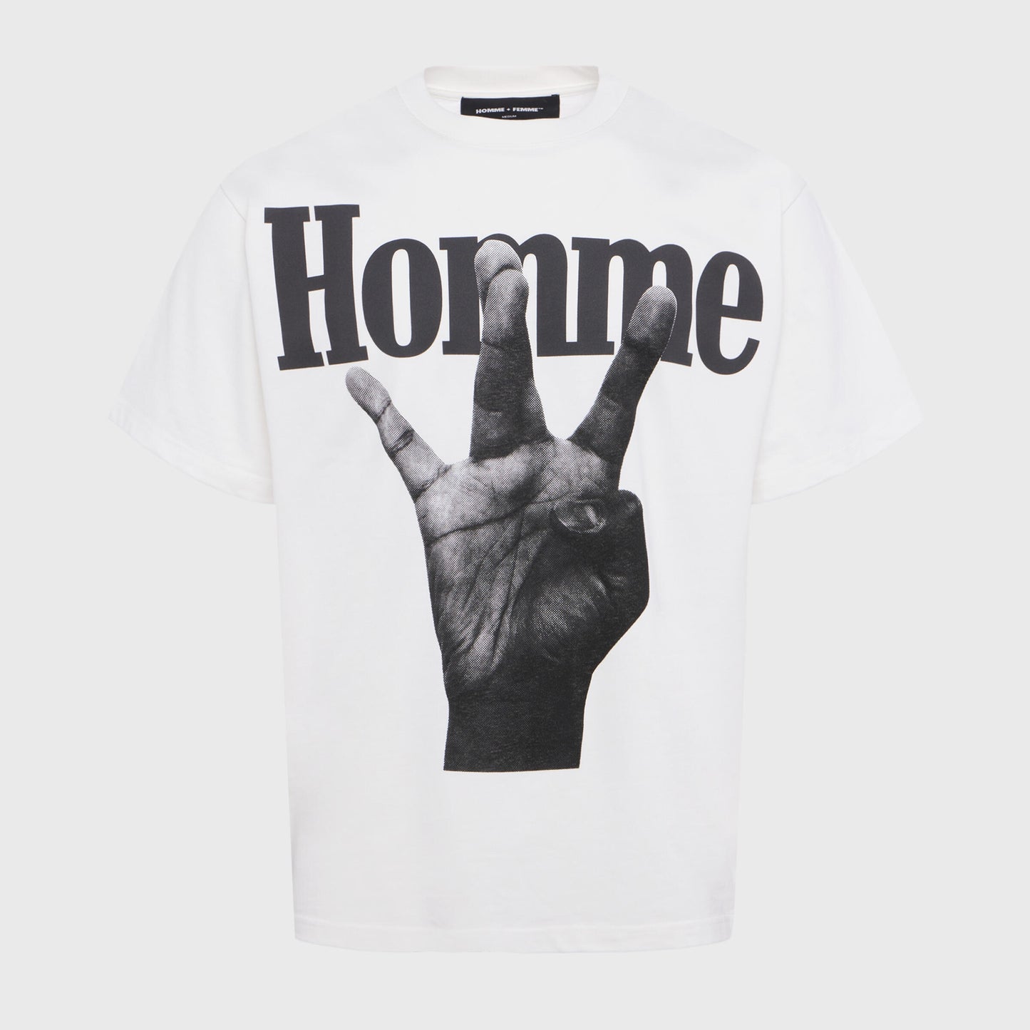 Twisted Fingers Tee WHT/BLK