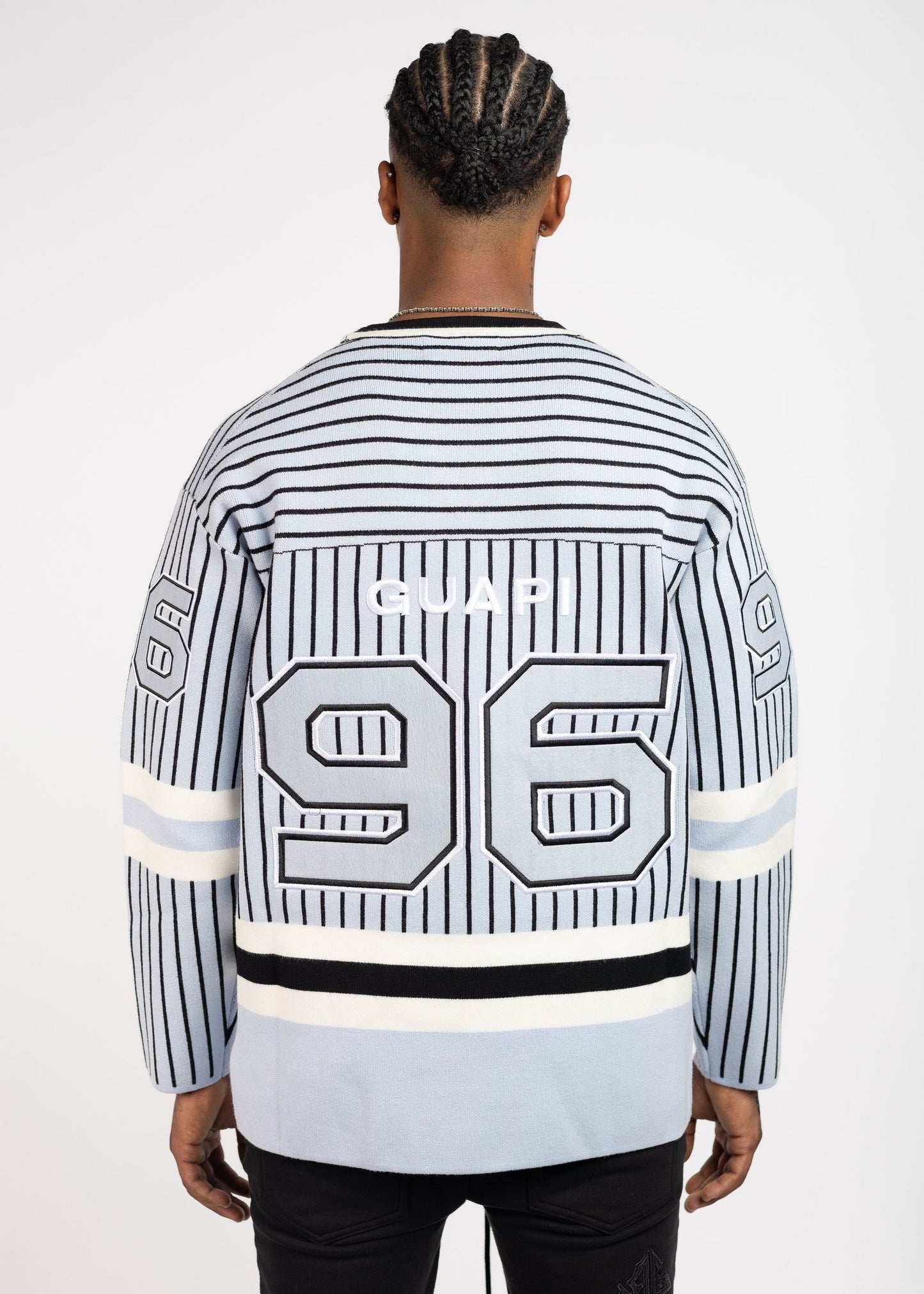 Baby Blue Knit Hockey Jersey