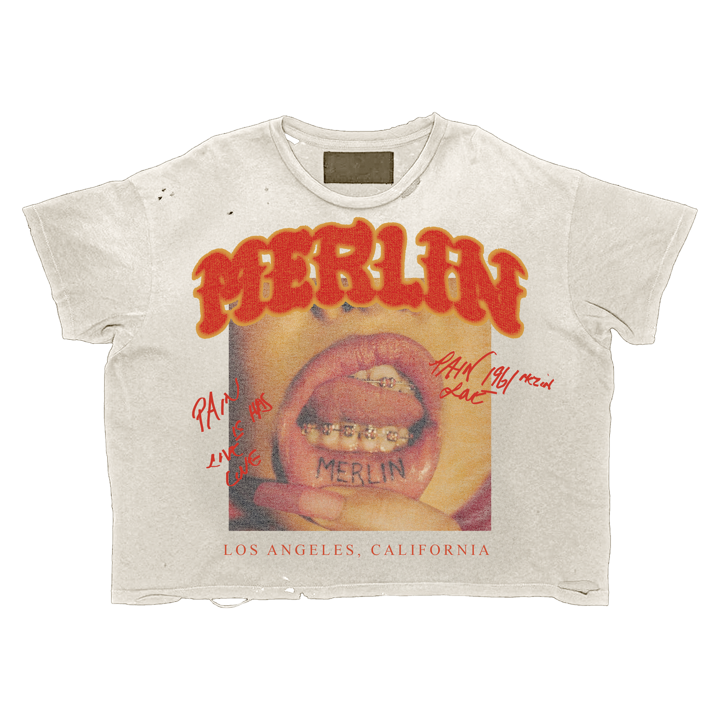 Lip Tattoo T-Shirt/CREME