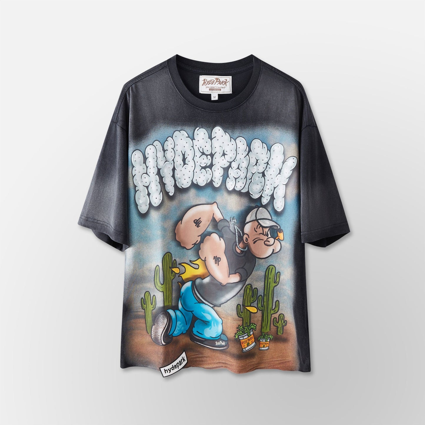 Puffing Spinach Tee-BLACK