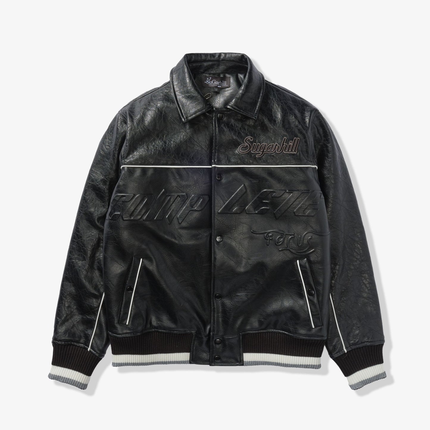 "FOCUS" LEATHER JACKET (BLACK)