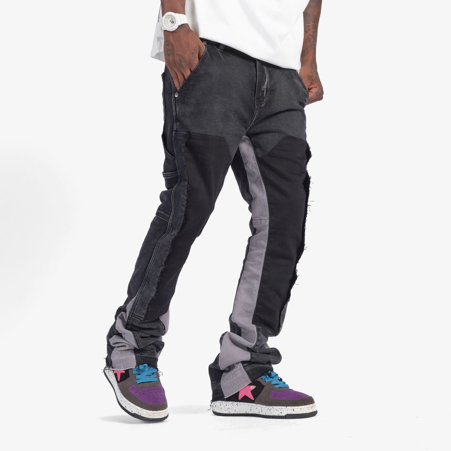 "REVOLVER"JEANS (BLACK/GREY)