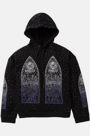 WDW RHINESTONE HOODIE/BLK