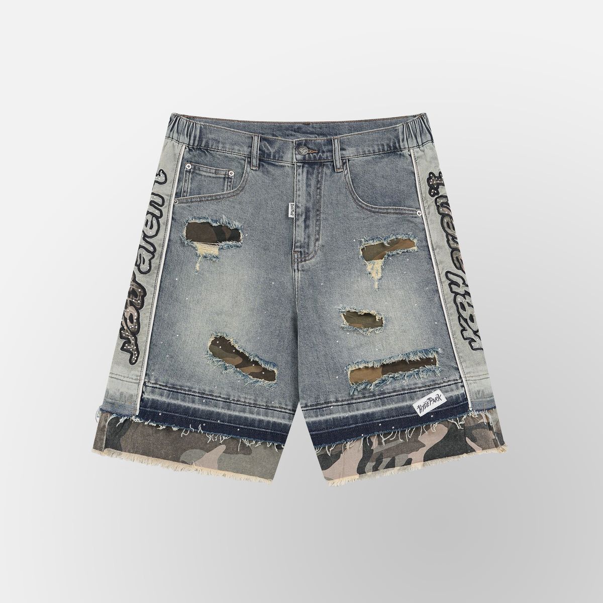 Camo Denim Short-Blue