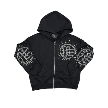 ‘Eclipse’ Black Rhinestone Hoodie