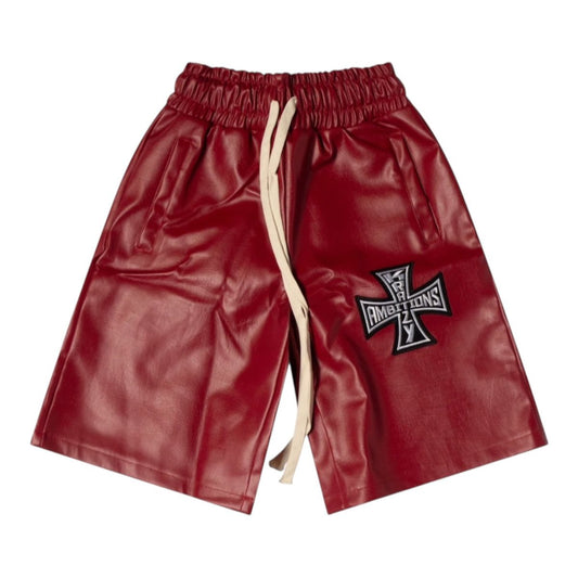 Red Leather Shorts