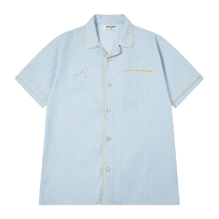 Belfort Button Up-BLU