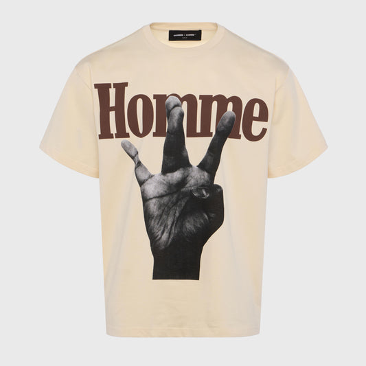 Twisted Fingers Tee Cream/BRN
