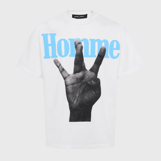 Twisted Fingers Tee WHT/BBYBLU