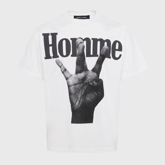 Twisted Fingers Tee WHT/BLK