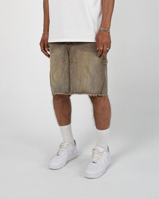METAL FLAME JORTS OLIVE