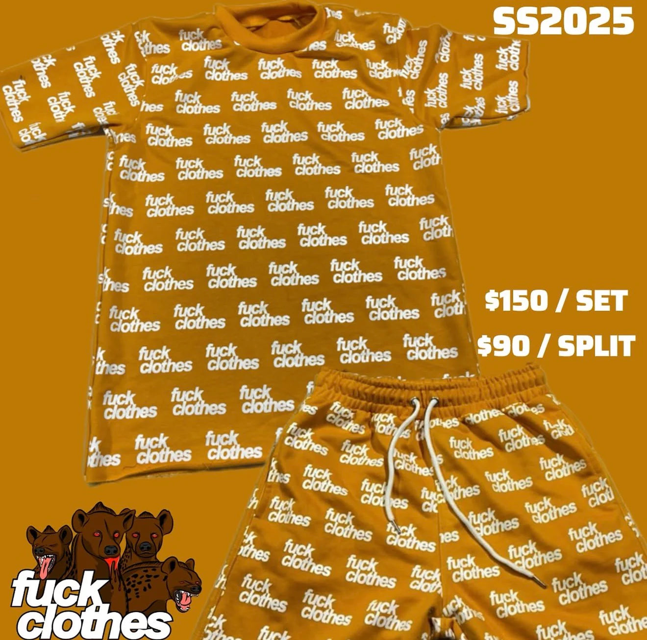 Fuck Clothes Athletic shorts-GOLD