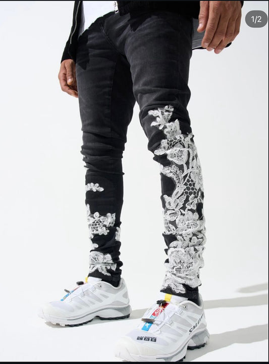 BLK/LACE-WHITE