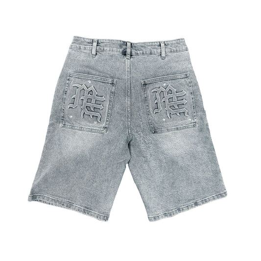 'Paisley' Denim Blue Shorts