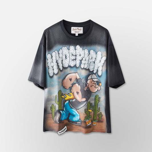 Puffing Spinach Tee-BLACK