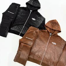 INFINITY RHINESTONE HOODIE/BRWN