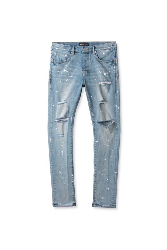 SLIM FIT-LT INDIGO PAINT JEANS