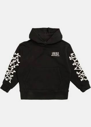 AMIRI BONE STACKED HOODIE/BLK